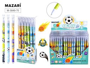 Ручка гелевая со стираемыми чернилами, SPORTS, СИНЯЯ, игольчатый пиш. узел 0.38мм, термочувствительн