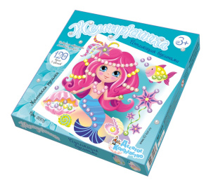 Набор для творчества. Аппликация бусинами Жемчужинка /Маленькая русалка/