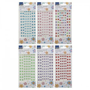Стразы-наклейки акриловые ЦВЕТЫ+КРУГ, 164шт.