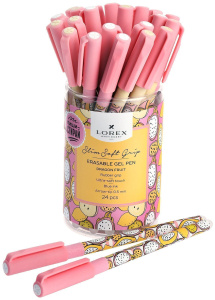 Ручка гелевая стираемая LOREX DRAGON FRUIT Slim Soft Grip 0,5 мм синий 1 шт ultra-soft touch грип