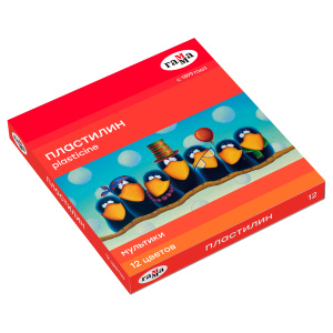 Пластилин Гамма /Мультики/, 12 цветов, 240г, со стеком, картон 280018