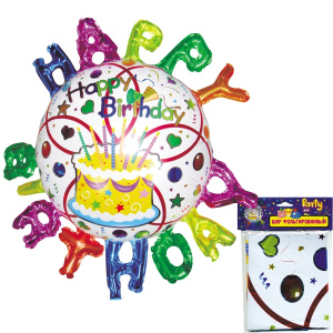 ШАР ФОЛЬГИРОВАННЫЙ, /HAPPY BIRTHDAY!/, 88*93см