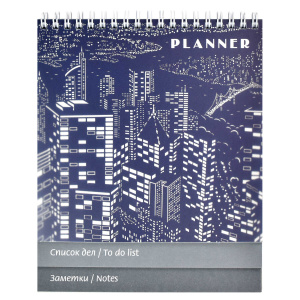 Планинг недатированный арт. 61612 НОЧНОЙ МЕГАПОЛИС / 165×205 мм, 90 л., гребень по короткой стороне,