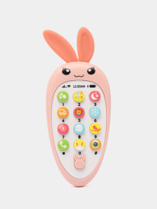 Муз.телефон с прорезывателем /Кролик/(русская озвучка и кор,бат. 2*ААА не в компл)(Арт.FCJ1064716)