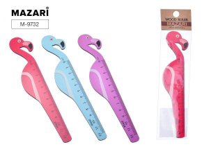 Линейка деревянная, 12см, /FLAMINGO/, ОПП-упаковка