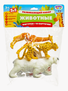 Развивающий набор /Животные/: фигурки, 10 карточек