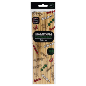 Шпажки-шампуры для шашлыка бамбуковые 30 см, 100 штук, КП, 117225