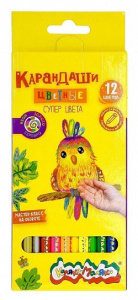 Набор цветн.каранд Каляка-Маляка СУПЕР ЦВЕТА неоновые 12 цв. дерев. шестигран. корп. карт.уп.