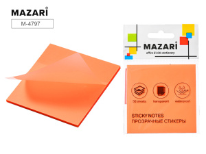 Блок для записи с липким слоем 7.6x10.1 см, 50 листов, пластик, прозрачный, ОПП-упаковка