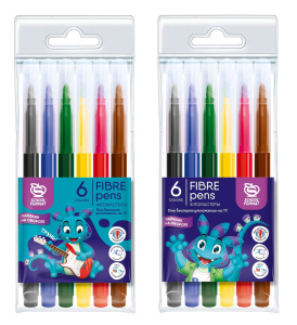 Фломастеры Schoolformat SMART DINO классические 6 цв. кругл. корп. стандартные блист. упак.