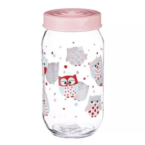 HEREVIN Совы Банка для сыпучих продуктов, стекло, 1000мл, 171541-051 (10317120/030321/0027216/2, Тур