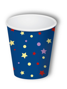 Стаканы бумажные Звёздочки и конфетти (250 мл, 6 шт),флоупак СТ-2115