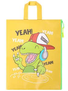 Папка на молнии А4 ДИНО ДИ-ДЖЕЙ (П-0302)  335х260мм, печать на ПВХ