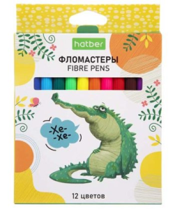 Фломастеры /ECO/ 12 цв.  -ZOO- в карт. короб. с европодвесом