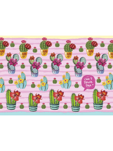 Настольное покрытие для лепки А3,  ЦВЕТУЩИЕ КАКТУСЫ (НПД-5111) пластик