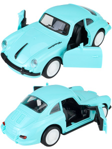 Машинка инерционная (16,7х7,5х5,7 см, голубой, свет, звук, 2 двери откр.) в пакете (Арт.ИК-0842)