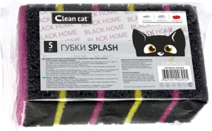 Губки CleanCat Black Home Splash, 5шт (ГКК394 из короба 1/36)