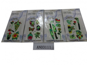 Татуировка-наклейка (10х20 см) TOXIC (свет. в темн.) набор 12шт. (Арт. AN03111) кратно 12, без ИС
