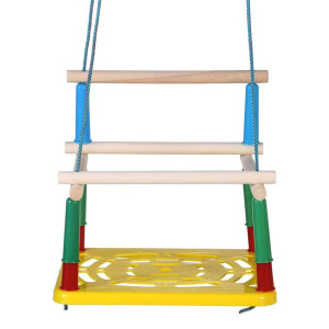 Качели подвесные пластик  * материал: дерево и пластик   (красный, синий, желтый, зеленый)