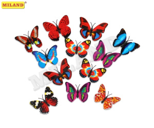 Магнит Бабочка многоцветная, в ассортименте (12 шт) Т-2009