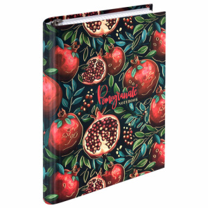 Тетрадь на кольцах А5 175х215 мм, 120 листов, твердый картон, фольга, клетка, BRAUBERG, /Pomegranate