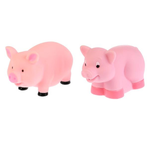 Игрушки пластизоль для купания 'Играем вместе' Свинки (выс. 6см и 5см) в сетке (русс. уп) в кор.50шт