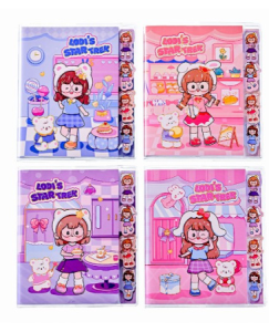 Блокнот  ДЕВОЧКИ 9х12.4 см, 80 л., комбинированный цветной внутренний блок, плотность бумаги 70г/м2,