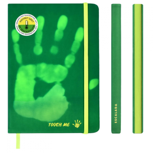 Записная книжка, А5, арт. 52793/ 15 ТЕРМОХРОМ ЗЕЛЁНЫЙ (кожзам, 140x205 мм, 96 л., твёрдый переплёт, 