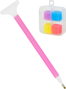 Клей-гель для алмазной мозаики, в наборе со стилусом (32шт 2х2см, стилус, в пакете) (арт. ННД-3476)