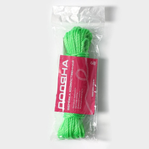 Верёвка бельевая Доляна, d=3 мм, длина 10 м, цвет МИКС 907750 (10228010/220923/5160506, Китайская На