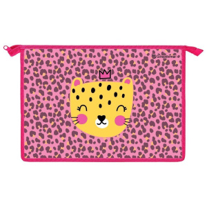 Папка д/тетрадей 1 отд. А4 Schoolformat AWESOME ROAR молния сверху 325х230х55 мм роз. картон, полиэс