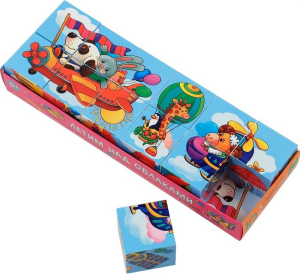 Умные кубики  в поддончике (длинные). 12 штук. Летим над облаками (new)