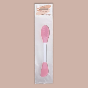 Кисть д/масок силикон 2-х стор с щёточкой д/умывания 16,5*2,7см МИКС пакет QF   5187609 (10702070/11