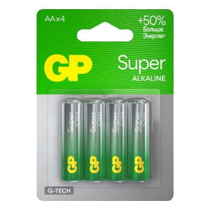 Батарейка GP Super G-Tech AA (LR6) 15A алкалиновая, BC4 GP 15AA21-2CRSBC4