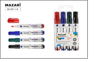 Набор маркеров для белой доски SIGNAL, 4 цв., пулевидный наконечник, ширина линии письма 4мм, ПВХ- у