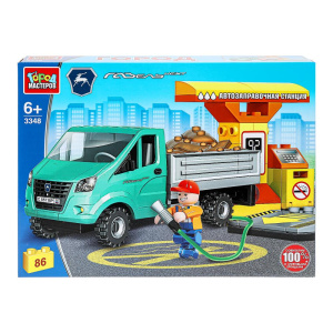 Конструктор ГАЗЕЛЬ на заправке, 86 дет. Город мастеров в кор.2*8шт