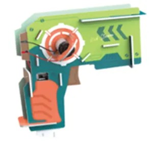 Модель для сборки по робототехнике /Пистолет/,  материал ПВХ, батарейка 2шт 1,5АА (в компл не входит