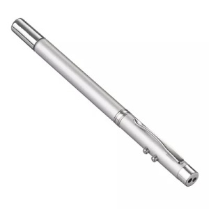 ЧИНГИСХАН Ручка - выдвижная указка, магнит, 1 LED + лазер, 3xLR41, пластик, металл, 18х3,5см (107020