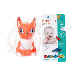 Игрушка пластизоль для ванны белочка, в сетке КАПИТОШКА в кор.2*144шт