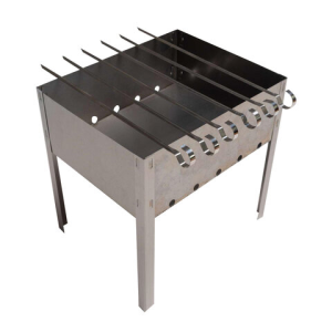 Мангал сборный размер 350х240х350 мм + 6 шампуров в плёнке длина 330мм, в пленке, ххх, 701724