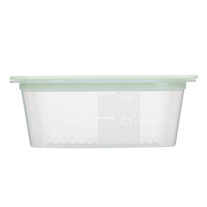 Контейнер пищевой прямоугольный 0,23л с паровыпуском и мерной шкалой, пластик