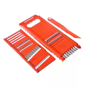 Терка многофункциональная со сменными лезвиями 25х8,5х2см, нерж.сталь, полипропилен, 7 пр