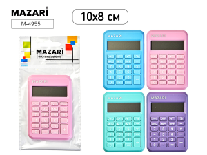 Калькулятор карманный, 8 разрядов, батарейка AG10 в комплекте, пластиковый корпус, 100х80 мм, 4 цвет
