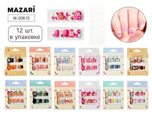 Ногти накладные, 12 шт., ассорти 12 дизайнов, блистерная коробка