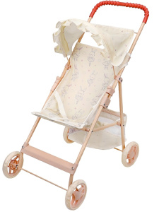 Коляска для кукол /Заюшка/ (59х34х65см) с козырьком и корзинкой, в пакете (арт. 9304-NF)