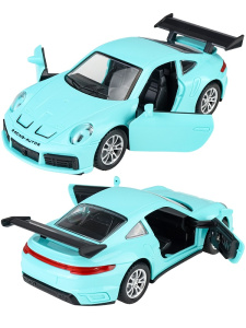 Машинка инерционная (17,5х8х5 см,голубой, свет, звук, 2 двери откр.,3*AG13) в пакете (Арт. ИК-0846)