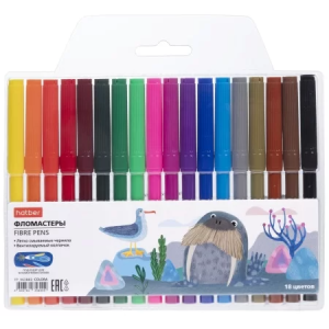 Фломастеры Hatber 18 цв. COLORA в блистере с европодвесом