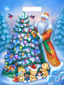 Пакет вырубной /Дед и мишки/ (40*31 см) н00110384