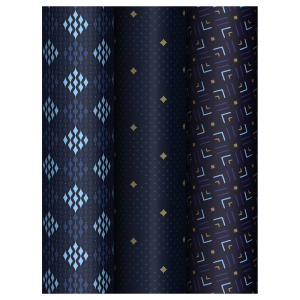 Упаковочная бумага глянц. 70*100см, MESHU /Strict pattern/, 80 г/м2, ассорти, 3 дизайна (г.1)
