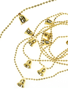 Новогоднее украшение бусы на ёлку золотые /Колокольчики/ НУ-4231